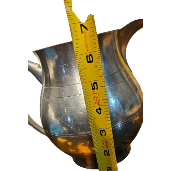 Vintage Pewter Pitcher Pairpoint Jug 7" Tall 4" Diameter - Picture 3 of 11